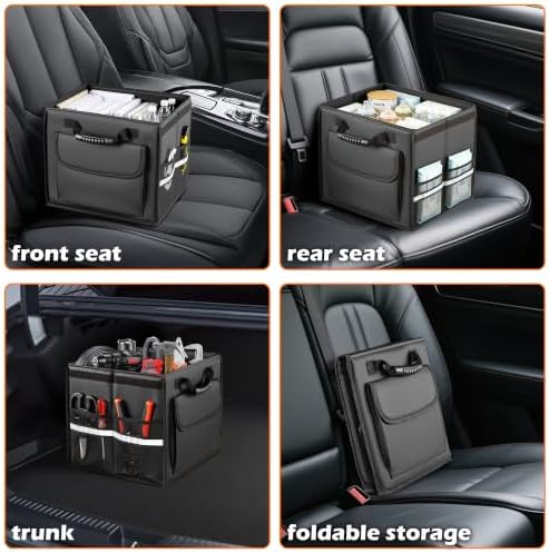 Trunk Organizer Car Organizer Leather Storage Box 1-grid Foldable - Image 2