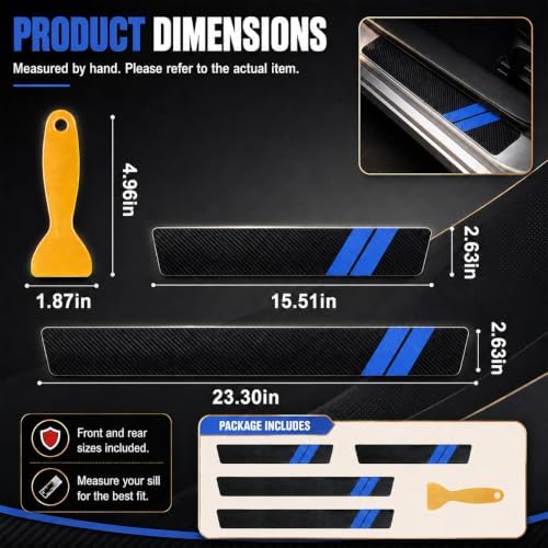 4PCS Car Door Entry Guard Sticker, Car Door Sill Protector - Image 2