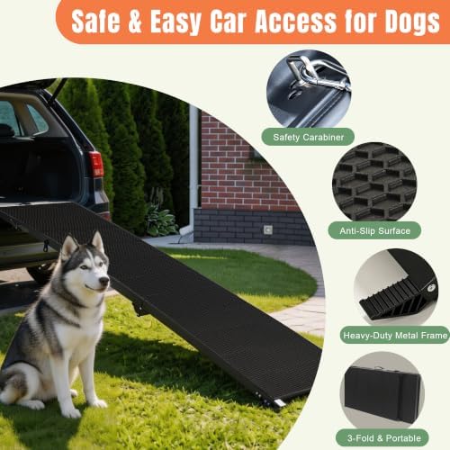 71" Dog Ramp for Car, Extra Long Foldable Hisfox Pet Ramp for Dog - Image 5
