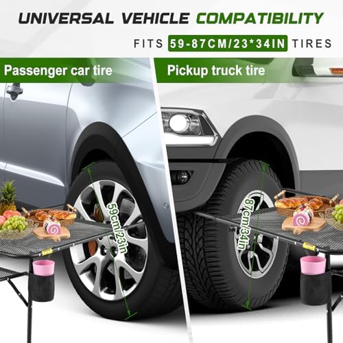 BBTO Camping Tire Mounted Table Portable Foldable Tailgate Table - Image 4
