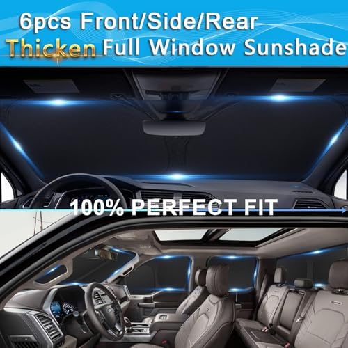 KMF 6pcs Thicken Full Window Sun Shades - Image 3