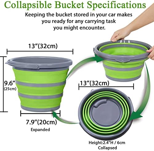 Collapsible Bucket with 3-in-1 Car Wash Mitt, Coral Velvet + Weave + Chenille - Image 4