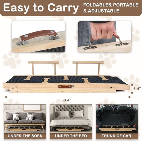 Dog Ramp for Bed, Adjustable Small to Large Dog Ramp for Couch - Image 4