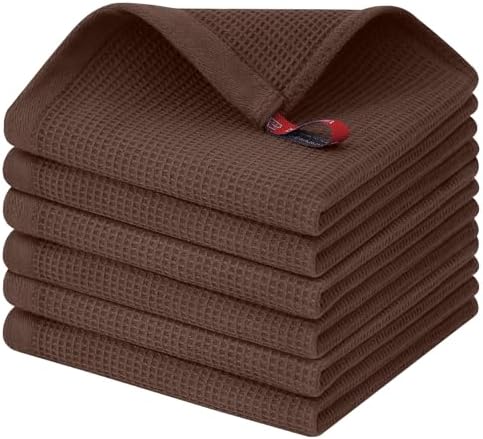 Homaxy 100% Cotton Waffle Weave Dish Cloths, 6 Pack by Homaxy