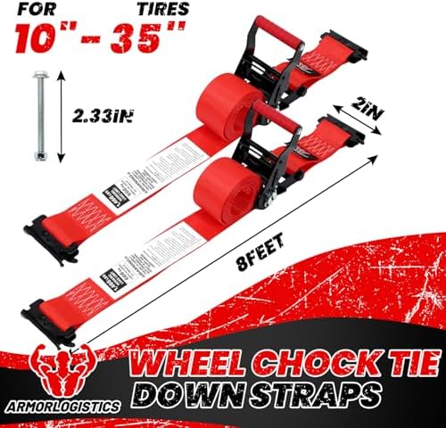 2 Pack E-Track Ratchet Straps, 4400LBS Break Strength, Standard E Track Fitting - Image 3