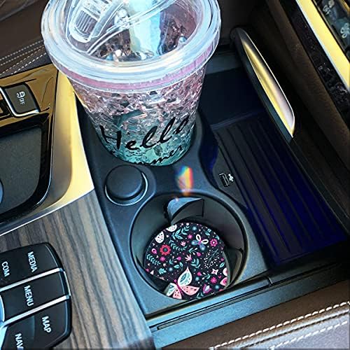 Butterfly Small 2.56" Absorbent Car Coasters 2 Pack, Auto Coasters - Image 3