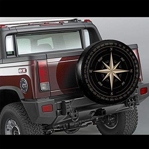 Compass Rose Black Spare Tire Cover - Image 2
