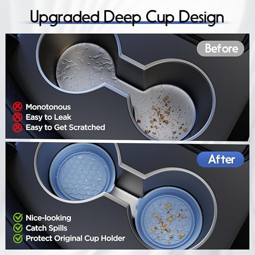 Amooca 4-Pack Car Cup Coaster Silicone Spill-Proof Cup Holder Inserts - Image 5