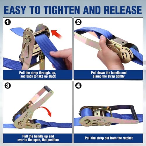 WORKPRO Ratchet Tie Down Straps, Fits - Image 7