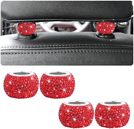 BELOMI 4 Pack Car Headrest Collars, Bling Car Head Rest Collars Rings Decor by BELOMI