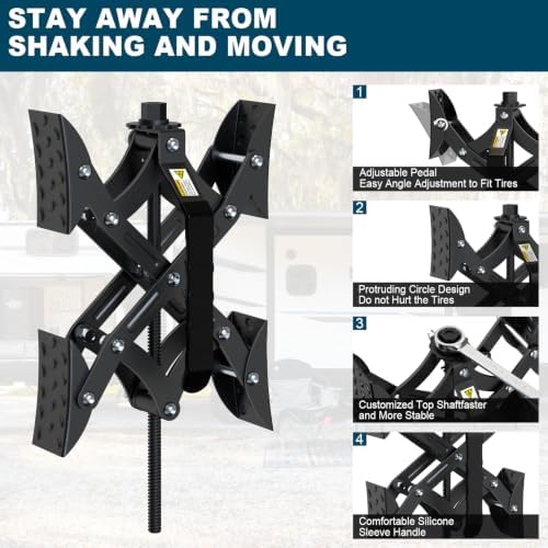 RV X Chocks Wheel Stabilizer for Travel Trailers, RV X-Shaped Wheel Chocks - Image 3
