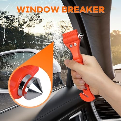 SINSEN Car Safety Hammer, Window Glass Hammer Breaker and Seatbelt Cutter - Image 2