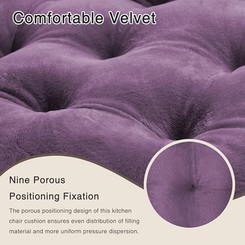 OVOV 4 Pack Chair Cushions for Dining Chairs 15.5"x15.5" Purple - Image 4