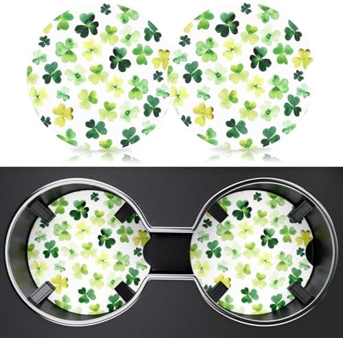 2 Pack Car Cup Holder Coaster, 2.63 inch Anti Slip Insert Absorbent Ceramic Car by Heainaiyoo