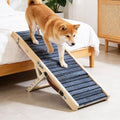 ZJSF Foldable Wooden Dog Ramp for High Bed, Dog Stairs for Small Dogs, High by ZJSF