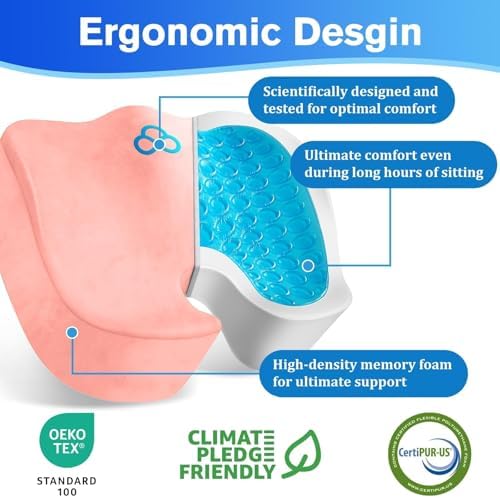 CushyOasis Seat Cushion, Office Chair Cushions, 5.28 in Thick - Image 2