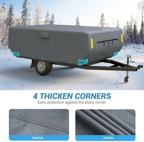 Upgraded 7 Layers Pop Up Camper Cover Heavy Duty Fabric Pop-up Folding Camping - Image 2