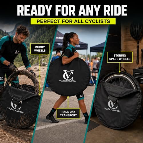 VeloChampion Waterproof Nylon Bike Wheel Bag, Medium 700c-26", 2 Pack - Image 2