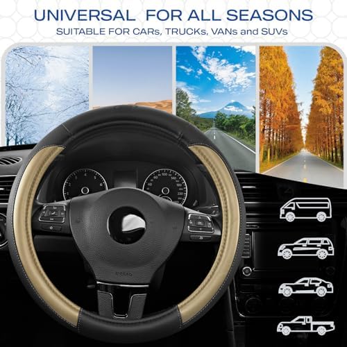Skechers Steering Wheel Cover Memory Foam, Luxury Leather Steering Wheel Covers - Image 6