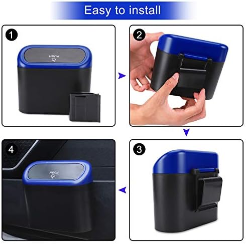 Accmor Car Trash Can with Lid, Vehicle Trash Bin Car Dustbin Garbage Organizer - Image 5