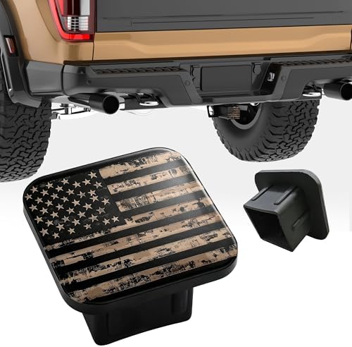 Hitch Cover Fits for 2 Inch Hitch Vintage American Flag Towing Hitch Plug for - Image 4