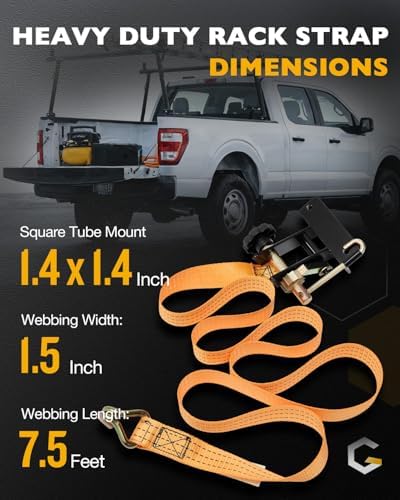Pipe Rack Ratchet Straps, Ladder Rack Straps, Truck/Roof/Lumber Rack Straps - Image 3