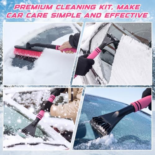 Ceenna 1 Set 32" Pink Extendable Snow Brush Ice Scraper - Image 6