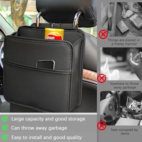 Zpana Car Seat Back Organizer, Leather Multipurpose Hanging Vehicle Backseat - Image 4