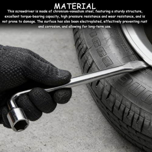 22mm Car Spare Tire Lug Wrench, L-Shaped Socket Tire Wrench - Image 6