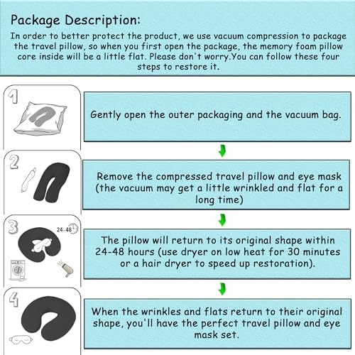 Pure Memory Foam Travel Pillow Set - Image 5