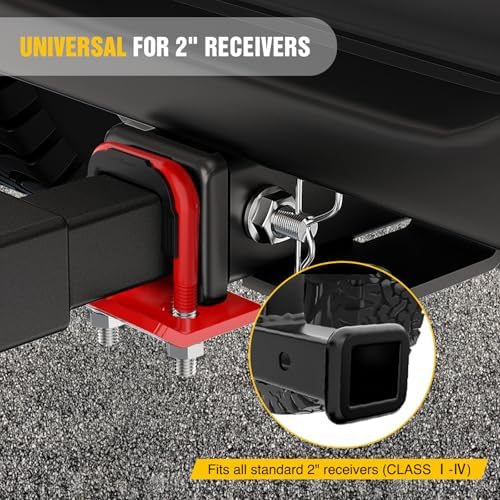 Nilight Trailer Hitch Tightener Anti-Rattle Red U-Bolt - Image 6