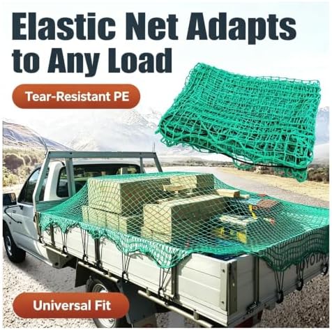 PE Trailer Cargo Net Elastic Mesh Cover Green - Image 6