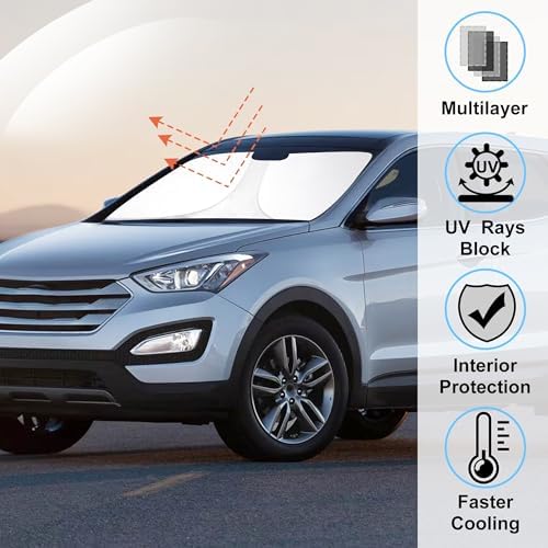 Windshield Sun Shade for 2013-2018 Hyundai Santa Fe Accessories - Image 2