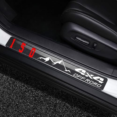 4Pcs for F150 Car Door Sill Protector 4D Carbon Fiber Door Entry Guard Door by Unknown