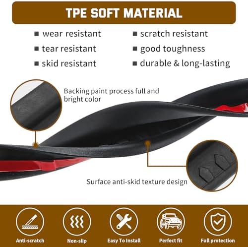 Door Sill Guards Kit Rubber Door Entry Guards Protector Wrangler TJ 2 Door - Image 2