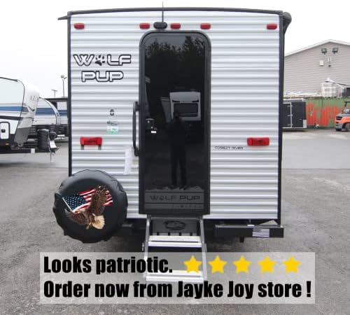 American Eagle USA Flag Spare Tire Cover PVC Leather Fit RV SUV - Image 5