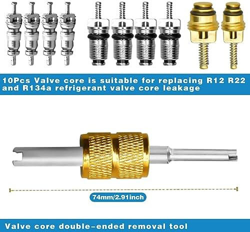 CANIPHA 17 Pcs Air Conditioning Valve Core Kit, R12 to R134a Conversion Kit - Image 3