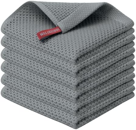Kitinjoy 100% Cotton Waffle 6-Pack Kitchen Towels by Kitinjoy