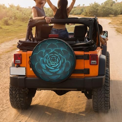 Delerain Teal Cactus Spare Tire Cover Wheel Protectors Sun Protector Waterproof - Image 4