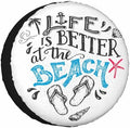 Life is Better at The Beach Spare Tire Cover Flip-Flops Footwear Wheel Covers by NOMEDOGYIM