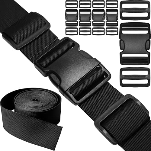 HISUNTEC 2 inch Straps Buckles Set: Nylon Webbing Strap 6 yard, Side Release by HISUNTEC