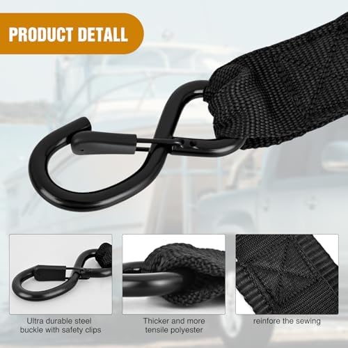 Nilight Tie Down Kits 2 PCS 2" x 48" Adjustable Boat Trailer Straps - Image 3