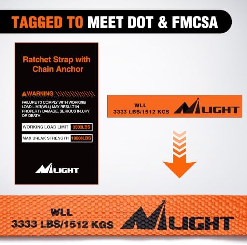 Nilight Chain Ratchet Straps 2" x 27' 10, 000 LBS Break Strength - Image 5