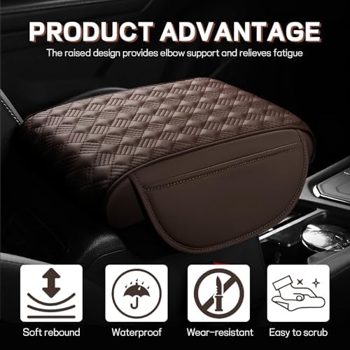 Car Armrest Cushion, 12.2"x8.3" Memory Foam Console Pad - Image 3