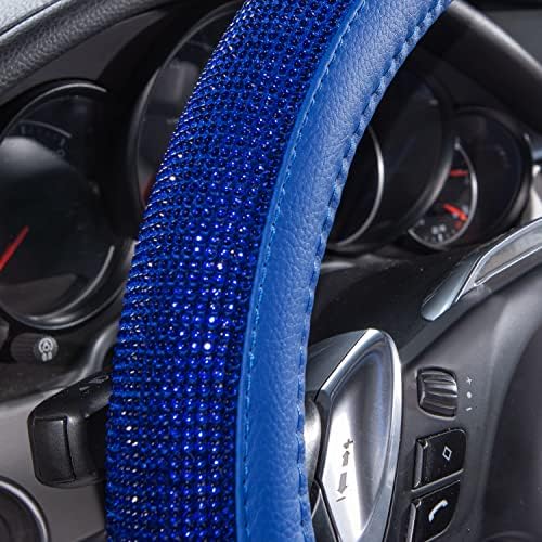 CAR PASS Bling Diamond Leather Steering Wheel Cover, - Image 3