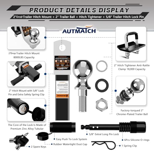 AUTMATCH Trailer Hitch Ball Mount - Image 2