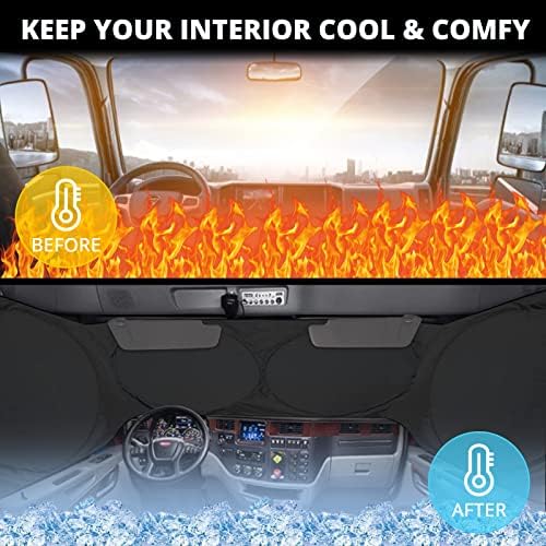 Semi Truck Sun Shade for Windshield and Side Windows | Upgrade 300T Semi Window - Image 3