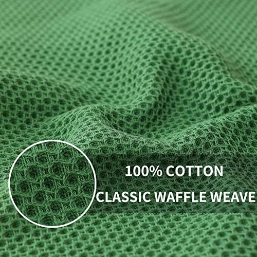 Homaxy 100% Cotton Waffle Weave Kitchen Dish Cloths 24-Pack, Grass Green - Image 2
