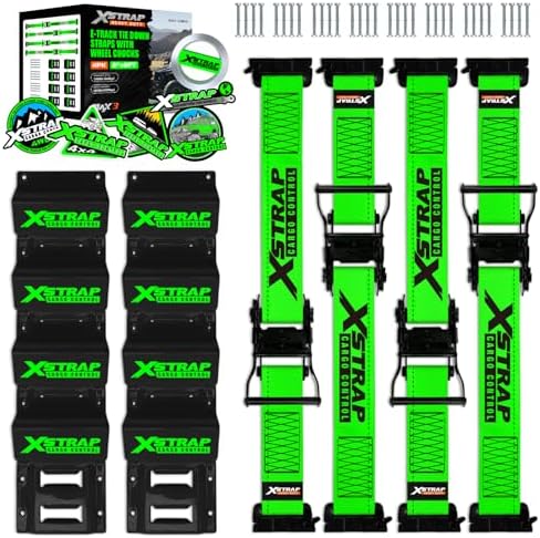 XSTRAP STANDARD 4-PK Wheel Chock E-Track Tie Down Straps Kit by XSTRAPSTANDARD
