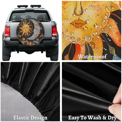 Sun Moon Spare Tire Cover 15in Spare Wheel Covers Tire Storage Cover - Image 4